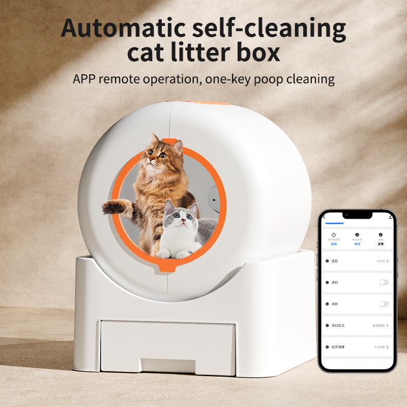 Smart Automatic Self-Cleaning Cat Litter Box,Tray,Toilet